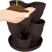 Bloomers Stackable Flower Tower Planter – Holds up to 9 Plants – Great Both Indoors and Outdoors – Brown   555989953